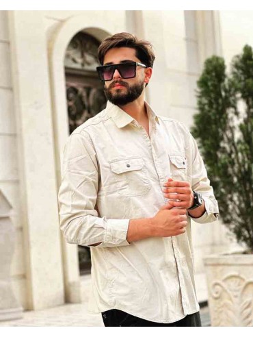 پیراهن آستین بلند کتان کد 1020